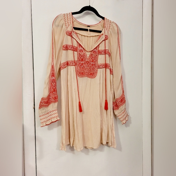 Free People wind willow mini cashmere cream dress S - Picture 2 of 10